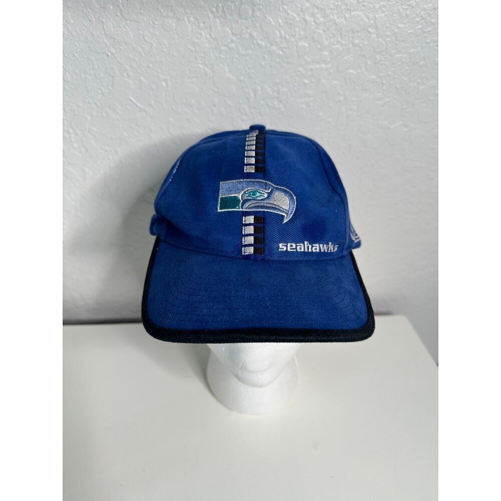NFL Vintage Mens‎ Cap Hat Seattle Seahawks Blue Embroidered Adjustable Buckle